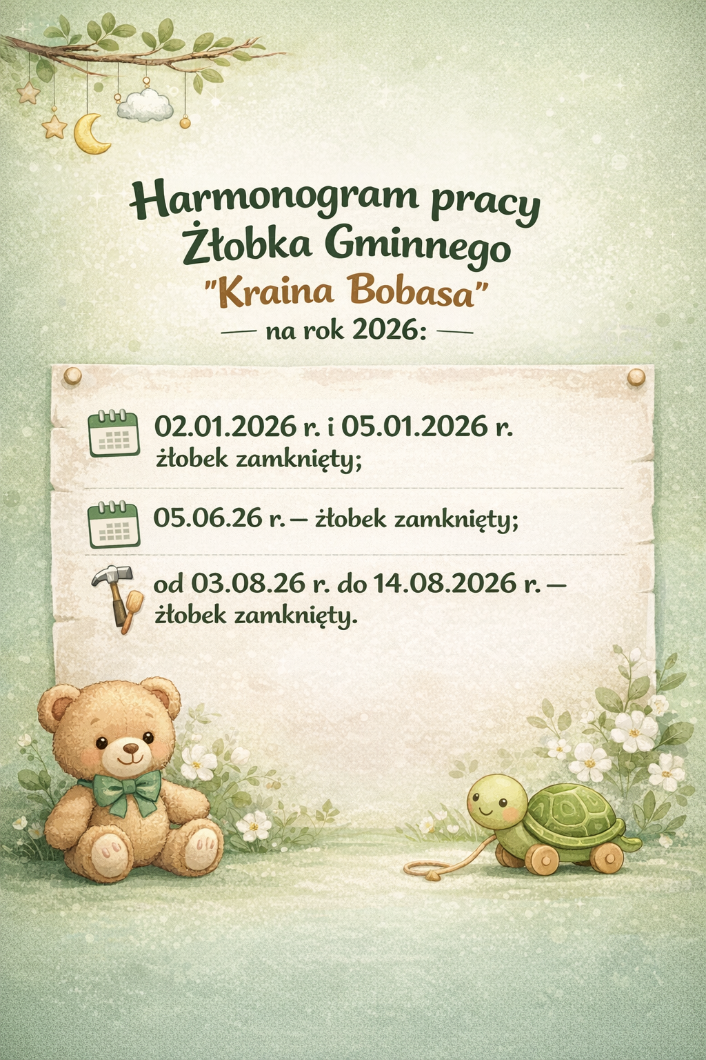 Harmonogram pracy plac&oacute;wki